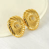 Wholesale Titanium Steel Flower Retro Fashion Electroplated Earrings For Women
