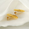 Wholesale Titanium Steel Flower Retro Fashion Electroplated Earrings For Women