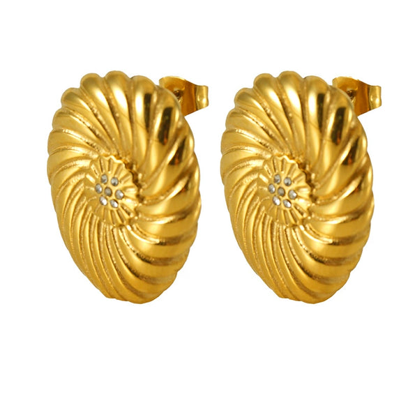 Wholesale Titanium Steel Flower Retro Fashion Electroplated Earrings For Women