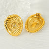 Wholesale Titanium Steel Flower Retro Fashion Electroplated Earrings For Women