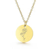 Wholesale Titanium Steel Flower Round Pendant Necklace Gold Inlaid Trendy Elegant