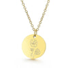 Wholesale Titanium Steel Flower Round Pendant Necklace Gold Inlaid Trendy Elegant