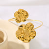 Wholesale Titanium Steel Flower Shape Open Bracelet For Women 18K Gold Plated Electroplated