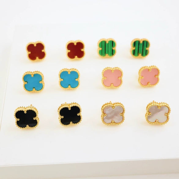 Wholesale Titanium Steel Flower Stud Earrings For Women Electroplated With High Quality And Advanced Sense