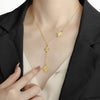 Wholesale Titanium Steel Fourleaf Clover Long Necklace For Women Electroplated Geometric Style