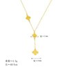 Wholesale Titanium Steel Fourleaf Clover Long Necklace For Women Electroplated Geometric Style