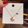 Wholesale Titanium Steel Frosted Butterfly And Bow Ochain Necklace For Women With Electroplating Treatment
