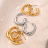 Wholesale 316L Stainless Steel G Shape Gold Plated Geometric Fashion Women's Earrings
