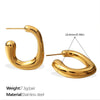Wholesale 316L Stainless Steel G Shape Gold Plated Geometric Fashion Women's Earrings