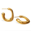 Wholesale 316L Stainless Steel G Shape Gold Plated Geometric Fashion Women's Earrings