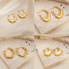 Wholesale Titanium Steel Geometric And Flower Earrings 18K Gold Plated Stainless Steel Fashion For Women