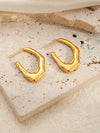 Wholesale Titanium Steel Geometric And Flower Earrings 18K Gold Plated Stainless Steel Fashion For Women