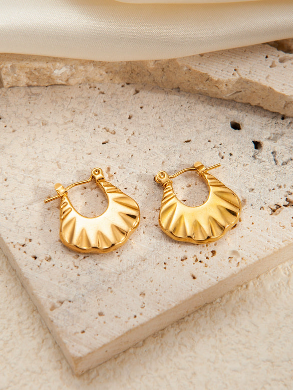 Wholesale Titanium Steel Geometric And Flower Earrings 18K Gold Plated Stainless Steel Fashion For Women