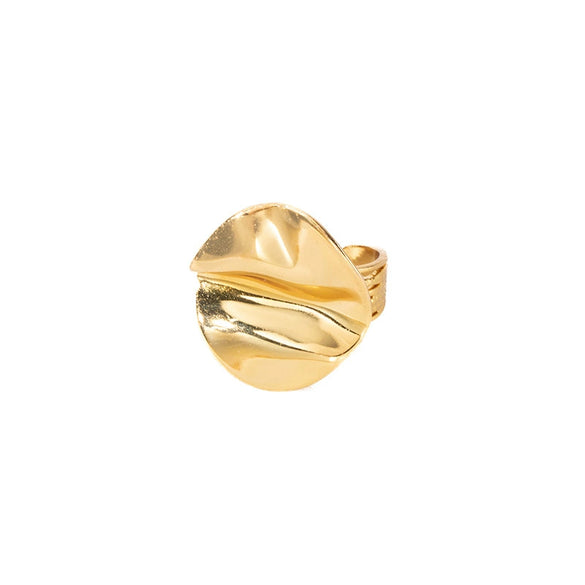 Wholesale Titanium Steel Geometric Asymmetrical Women's Ring Electroplated Retro Cool Style
