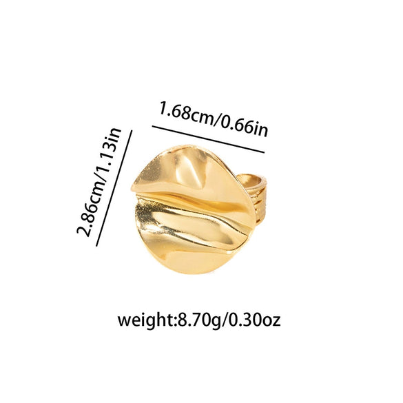 Wholesale Titanium Steel Geometric Asymmetrical Women's Ring Electroplated Retro Cool Style