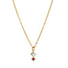 Wholesale Titanium Steel Geometric Birthstone Zircon Necklace Electroplated O Word Chain Unisex