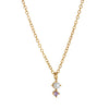 Wholesale Titanium Steel Geometric Birthstone Zircon Necklace Electroplated O Word Chain Unisex