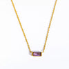 Wholesale Titanium Steel Geometric Birthstone Zircon Necklace With Electroplating For Unisex