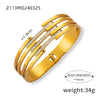 Wholesale Titanium Steel Geometric Bracelet With Diamond Embedded Electroplated Light Luxury Design
