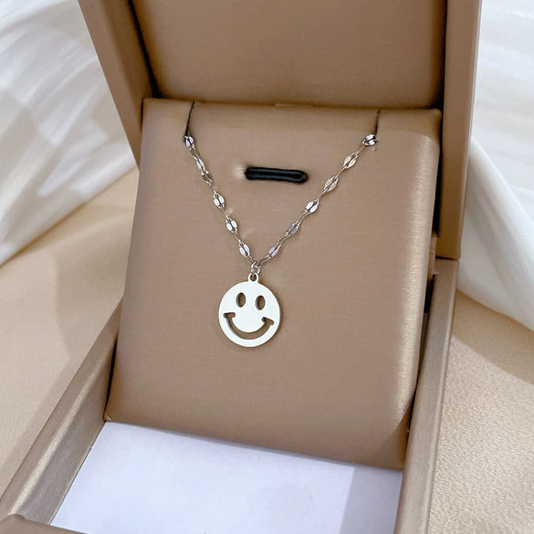 Wholesale Titanium Steel Geometric Cartoon Style Electroplated Cold Necklace For Unisex As Clavicle Chain Accessories
