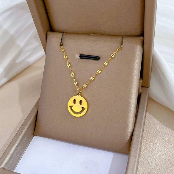 Wholesale Titanium Steel Geometric Cartoon Style Electroplated Cold Necklace For Unisex As Clavicle Chain Accessories