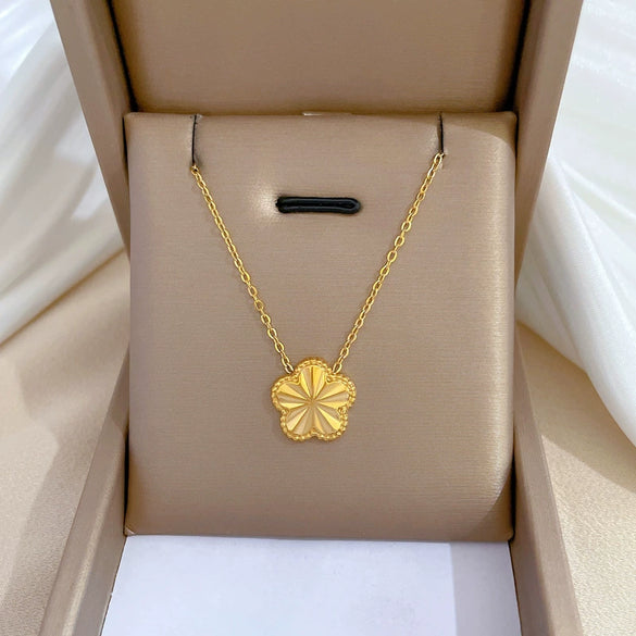Wholesale Titanium Steel Geometric Cartoon Style Electroplated Cold Necklace For Unisex As Clavicle Chain Accessories