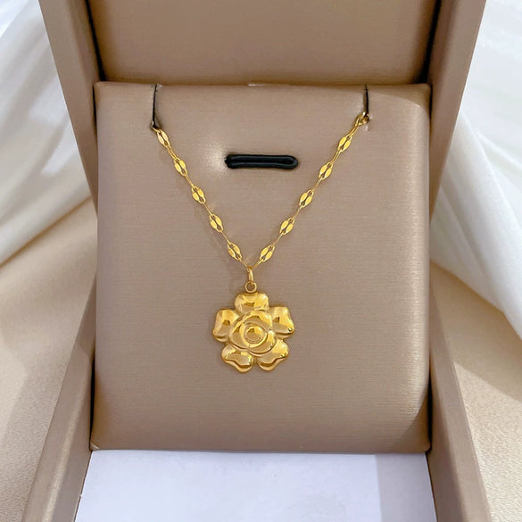Wholesale Titanium Steel Geometric Cartoon Style Electroplated Cold Necklace For Unisex As Clavicle Chain Accessories