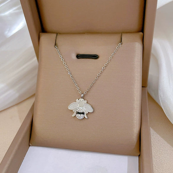 Wholesale Titanium Steel Geometric Cartoon Style Electroplated Cold Necklace For Unisex As Clavicle Chain Accessories