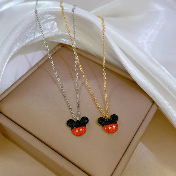 Wholesale Titanium Steel Geometric Cartoon Style Electroplated Women's Necklace