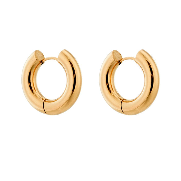 Wholesale Titanium Steel Geometric Circle Earrings With Electroplating For Women Simple Cold Style Allmatch Design