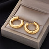 Wholesale Titanium Steel Geometric Circle Earrings With Electroplating For Women Simple Cold Style Allmatch Design