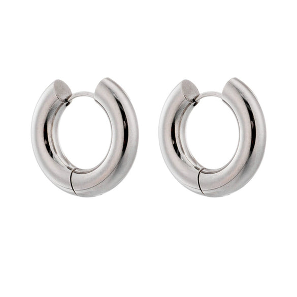 Wholesale Titanium Steel Geometric Circle Earrings With Electroplating For Women Simple Cold Style Allmatch Design