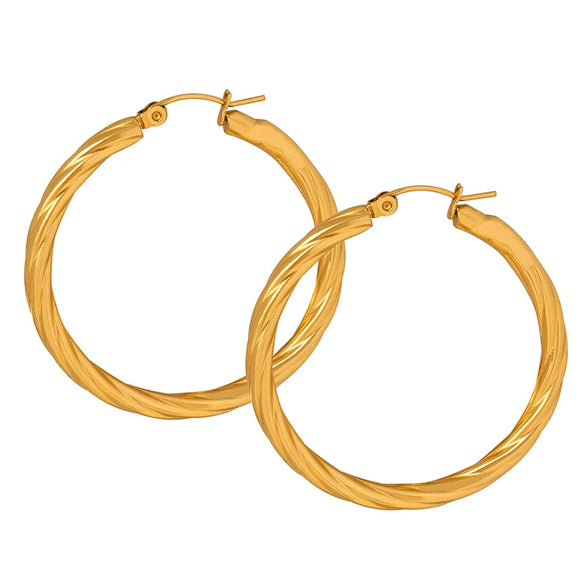 Wholesale 316L Stainless Steel Geometric Circle Electroplated Exaggerated Women's Earrings