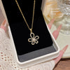 Wholesale Titanium Steel Geometric Clavicle Chain Necklace Set With Zirconia For Women
