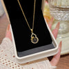 Wholesale Titanium Steel Geometric Clavicle Chain Necklace Set With Zirconia For Women