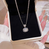 Wholesale Titanium Steel Geometric Clavicle Chain Necklace Set With Zirconia For Women