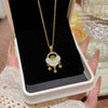 Wholesale Titanium Steel Geometric Clavicle Chain Necklace Set With Zirconia For Women