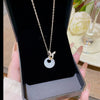 Wholesale Titanium Steel Geometric Clavicle Chain Necklace Set With Zirconia For Women