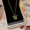 Wholesale Titanium Steel Geometric Clavicle Chain Necklace Set With Zirconia For Women