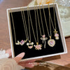 Wholesale Titanium Steel Geometric Clavicle Chain Necklace Set With Zirconia For Women