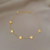 Wholesale Titanium Steel Geometric Clover Laser Electroplated Unisex Clavicle Necklace
