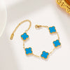 Wholesale Titanium Steel Geometric Clover Light Luxury Double Sided Five Color Non Fading Electroplated Bracelet For Women And Children