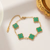 Wholesale Titanium Steel Geometric Clover Light Luxury Double Sided Five Color Non Fading Electroplated Bracelet For Women And Children