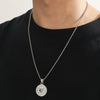 Wholesale Titanium Steel Geometric Compass Pendant Necklace Electroplated Unisex Fashion Accessory