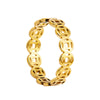 Wholesale Titanium Steel Geometric Copper Coin Shape Electroplated Couple Ring
