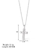 Wholesale Titanium Steel Geometric Cross Inlaid Zircon Electroplating Women's Pendant Necklace