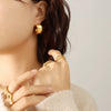 Wholesale Titanium Steel Geometric Cshaped Electroplated Earrings Female Jewelry Retro Niche Nonfading