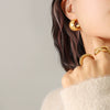 Wholesale Titanium Steel Geometric Cshaped Electroplated Earrings Female Jewelry Retro Niche Nonfading