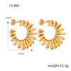 Wholesale 316L Stainless Steel Geometric Cshaped Electroplated Winding Line Earrings For Women