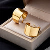 Wholesale Titanium Steel Geometric Cshaped Electroplated Women's Ear Studs In Simple Cold Style